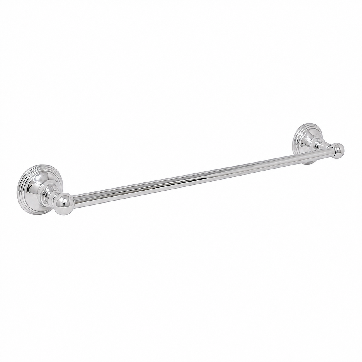 St. Lawrence Traditional Style Wall Mount Towel Bar 18'', Solid Brass and Brackets P0607 | Strom Living Chrome 24" - Bathroom Accessories