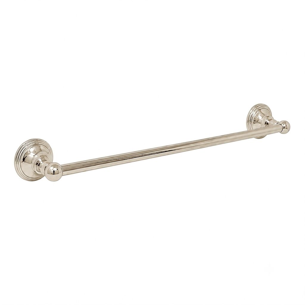 St. Lawrence Traditional Style Wall Mount Towel Bar 18'', Solid Brass and Brackets P0607 | Strom Living Polished Nickel 24" - Bathroom Accessories
