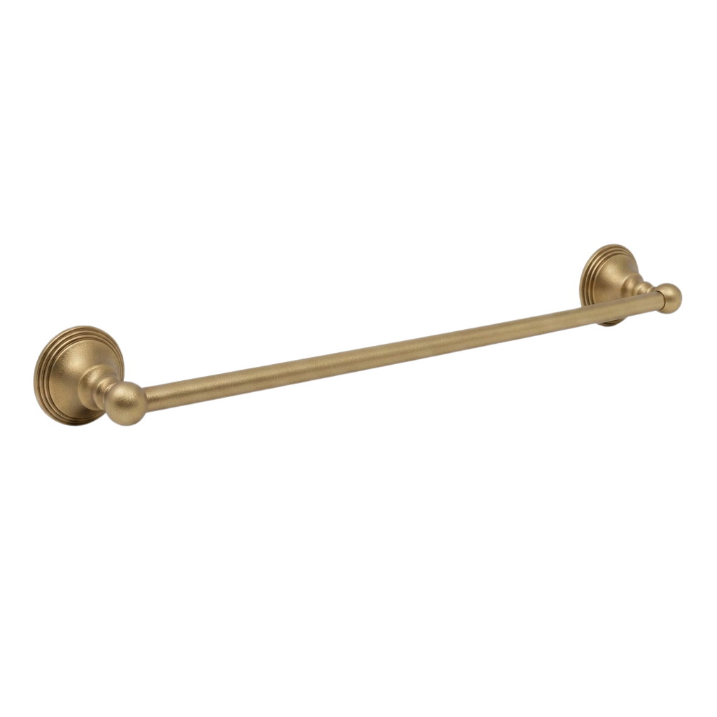 St. Lawrence Traditional Style Wall Mount Towel Bar 18'', Solid Brass and Brackets P0607 | Strom Living Raw Brass 24" - Bathroom Accessories