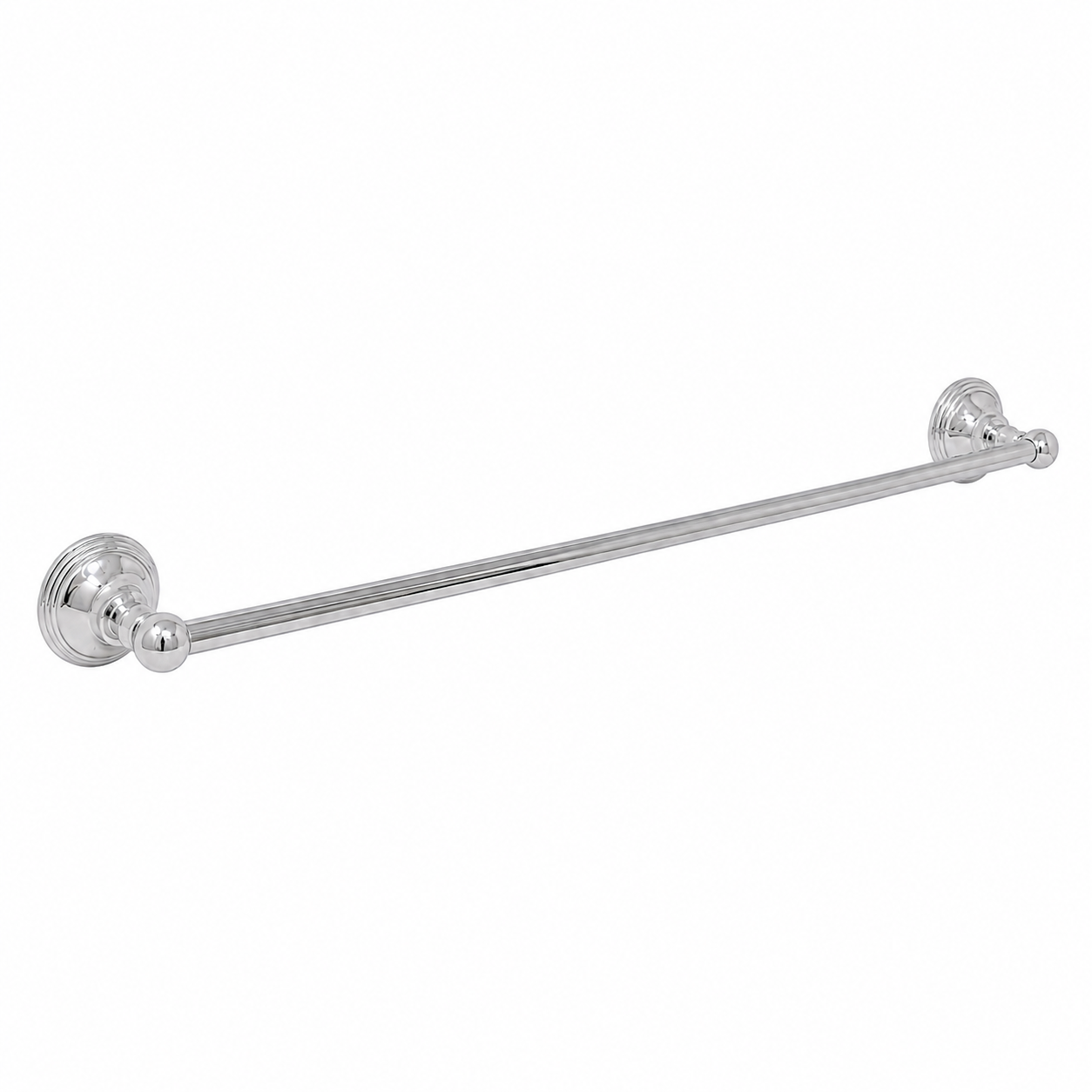 St. Lawrence Traditional Style Wall Mount Towel Bar 18'', Solid Brass and Brackets P0607 | Strom Living Chrome 30" - Bathroom Accessories