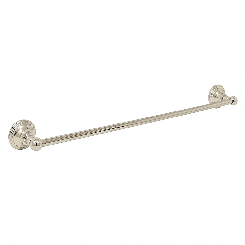 St. Lawrence Traditional Style Wall Mount Towel Bar 18'', Solid Brass and Brackets P0607 | Strom Living Polished Nickel 30" - Bathroom Accessories