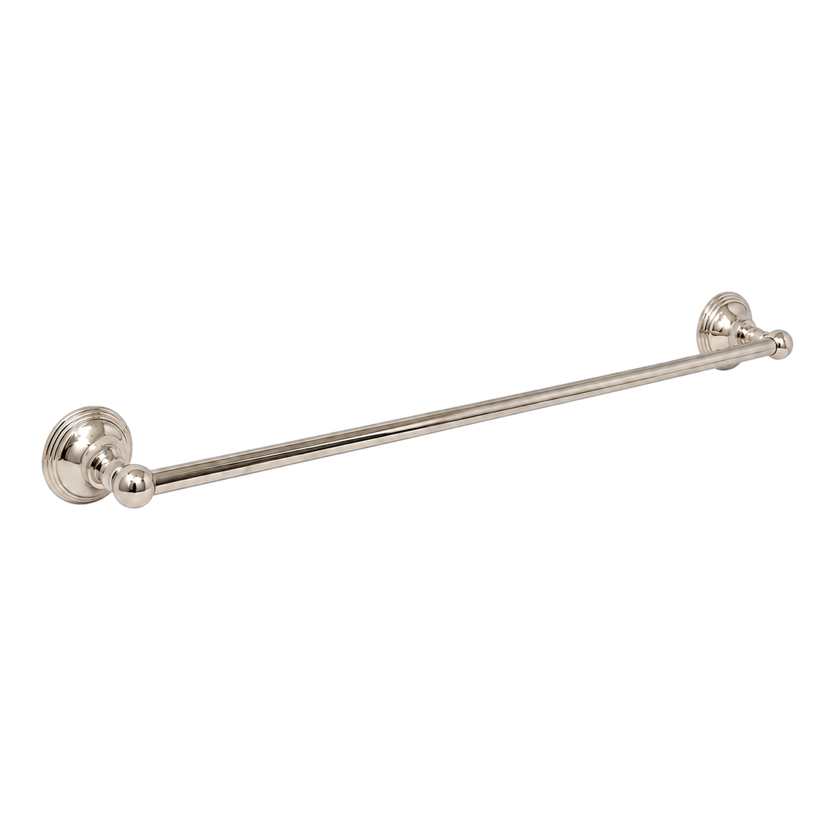 St. Lawrence Traditional Style Wall Mount Towel Bar 18'', Solid Brass and Brackets P0607 in Polished Nickel