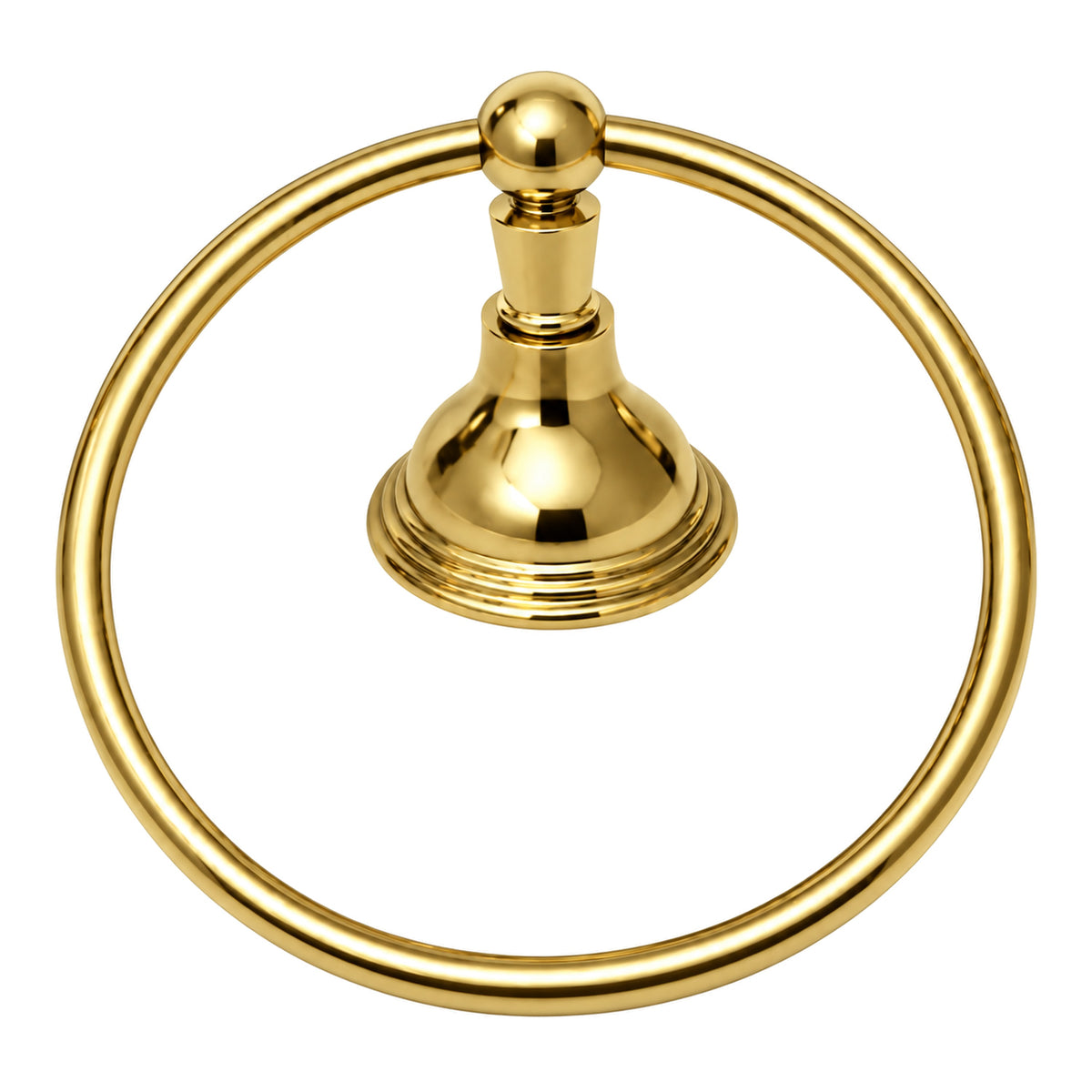 St. Lawrence Vintage Style Wall Mount Towel Holder Ring with Escutcheon, and Mounting Hardware P0611 in Supercoat Brass / Polished Brass