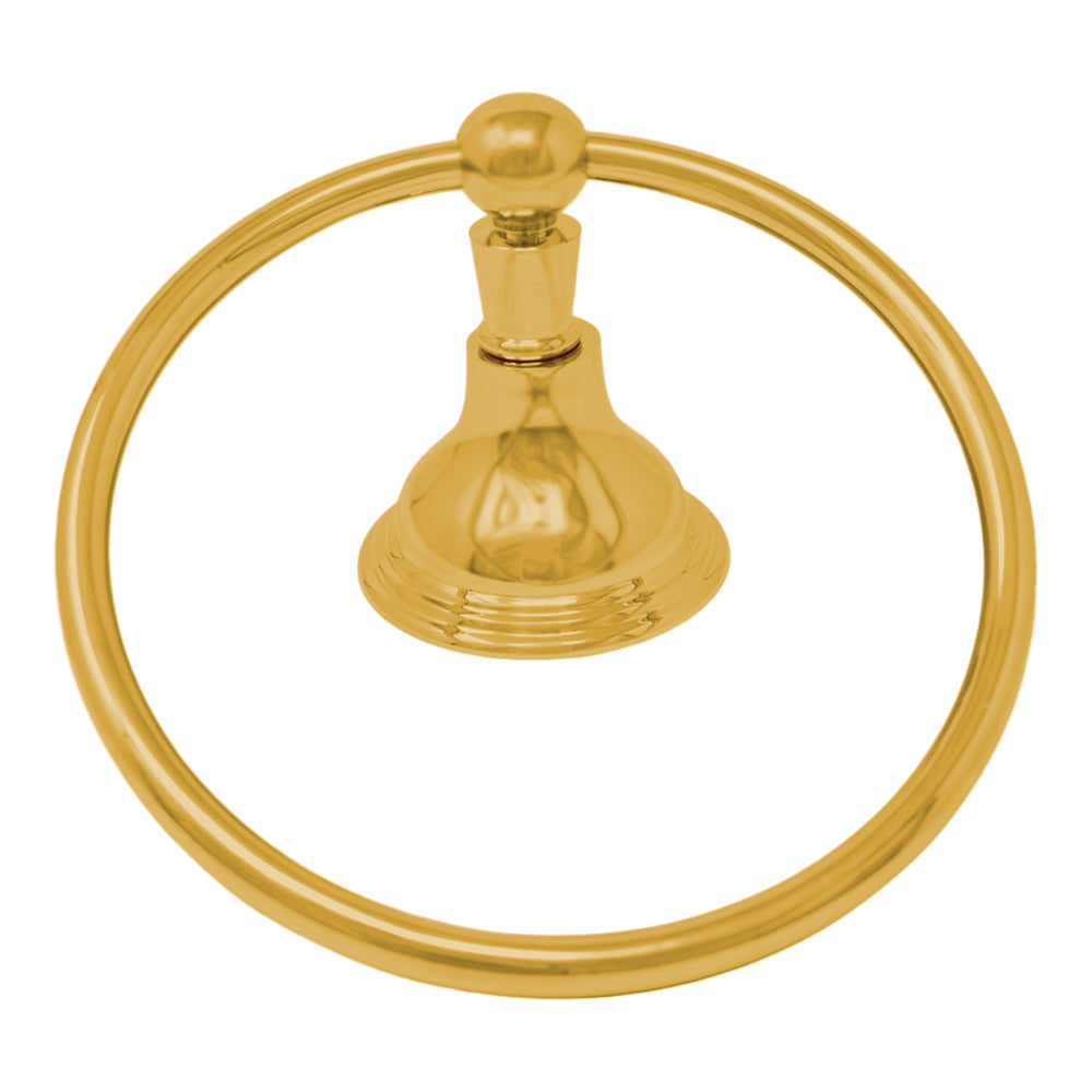 St. Lawrence Vintage Style Wall Mount Towel Holder Ring with Escutcheon, and Mounting Hardware P0611 | Strom Living Polished Brass - Bathroom Accessories