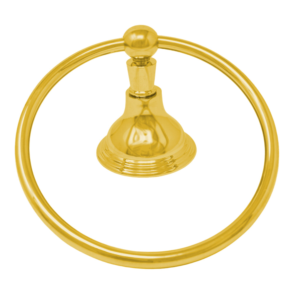 St. Lawrence Vintage Style Wall Mount Towel Holder Ring with Escutcheon, and Mounting Hardware P0611 | Strom Living Satin Brass - Bathroom Accessories