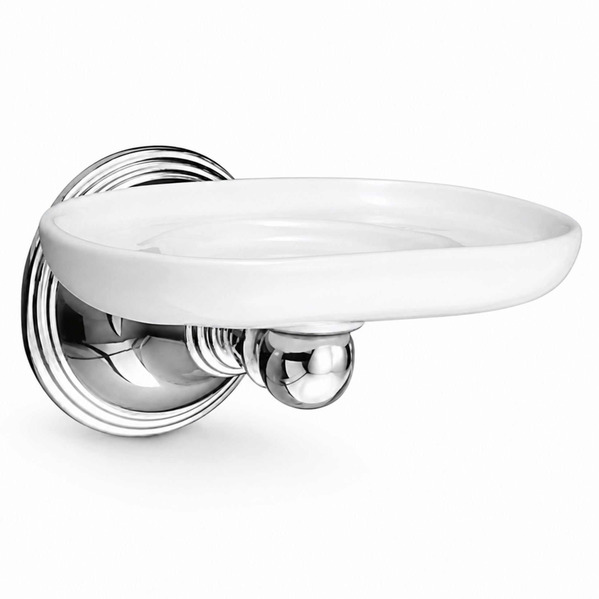 St. Lawrence Wall Mount Porcelain Toothbrush and Glass Holder, Solid Brass P0614 | Strom Living Chrome - Bathroom Accessories