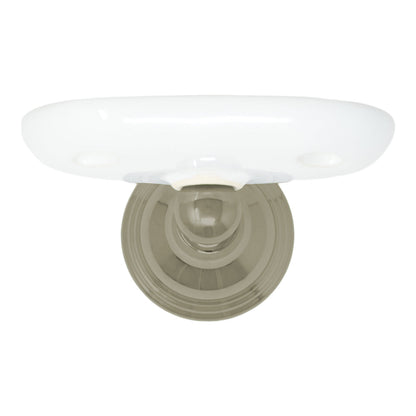 Strom Living St. Lawrence Wall Mounted Porcelain Toothbrush and Glass Holder with High Quality Solid Brass