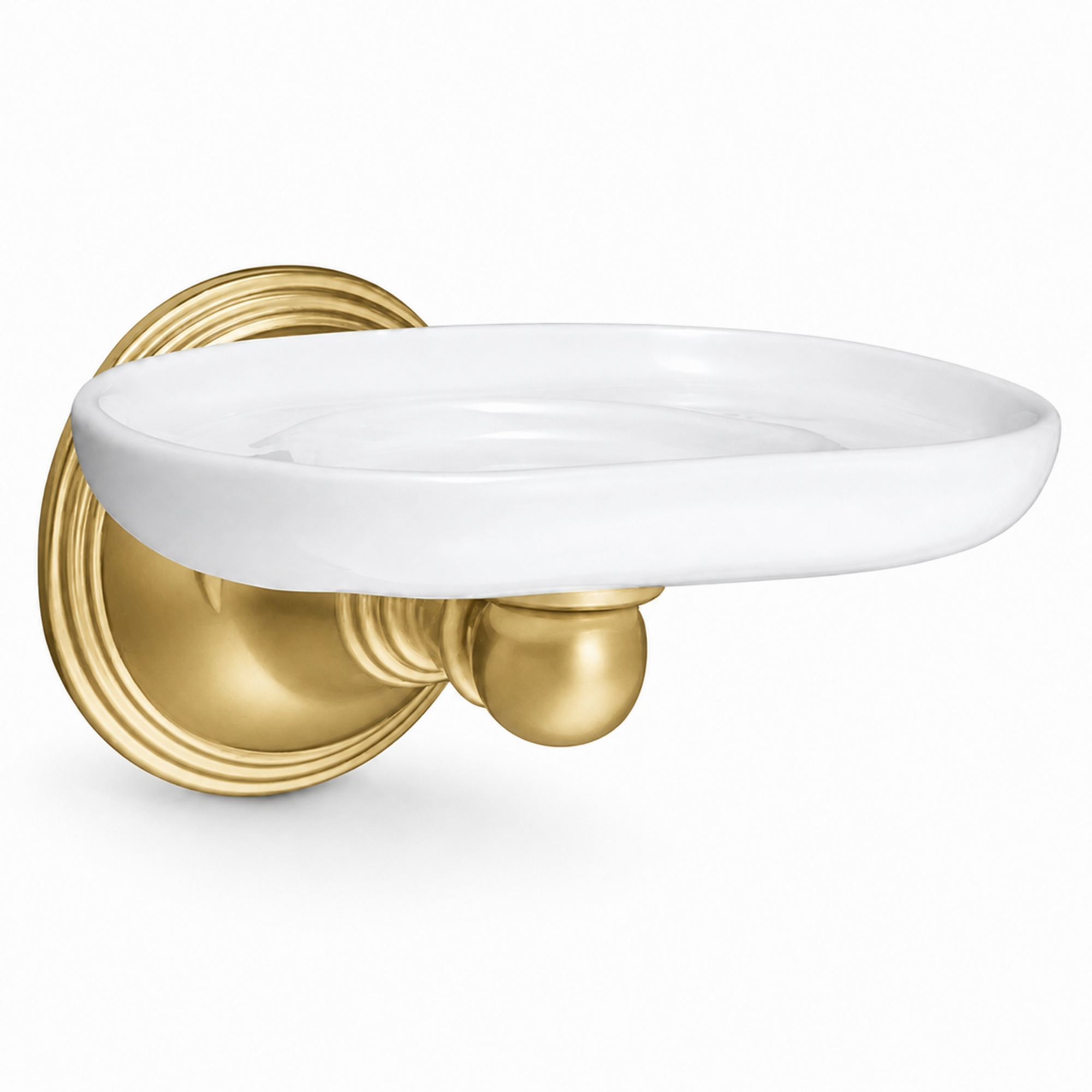 St. Lawrence Wall Mount Porcelain Toothbrush and Glass Holder, Solid Brass P0614 | Strom Living Raw Brass - Bathroom Accessories