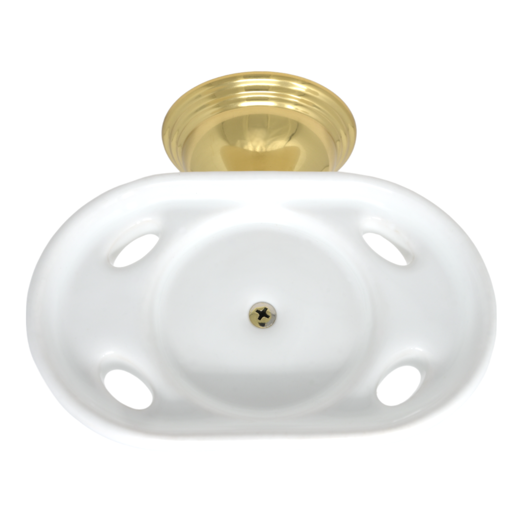 St. Lawrence Wall Mount Porcelain Toothbrush and Glass Holder, Solid Brass P0614 | Strom Living - Bathroom Accessories