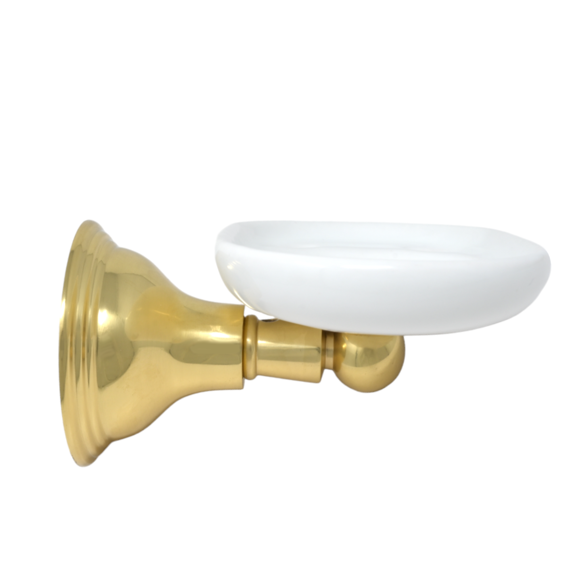 St. Lawrence Wall Mount Porcelain Toothbrush and Glass Holder, Solid Brass P0614 | Strom Living Supercoat Brass - Bathroom Accessories