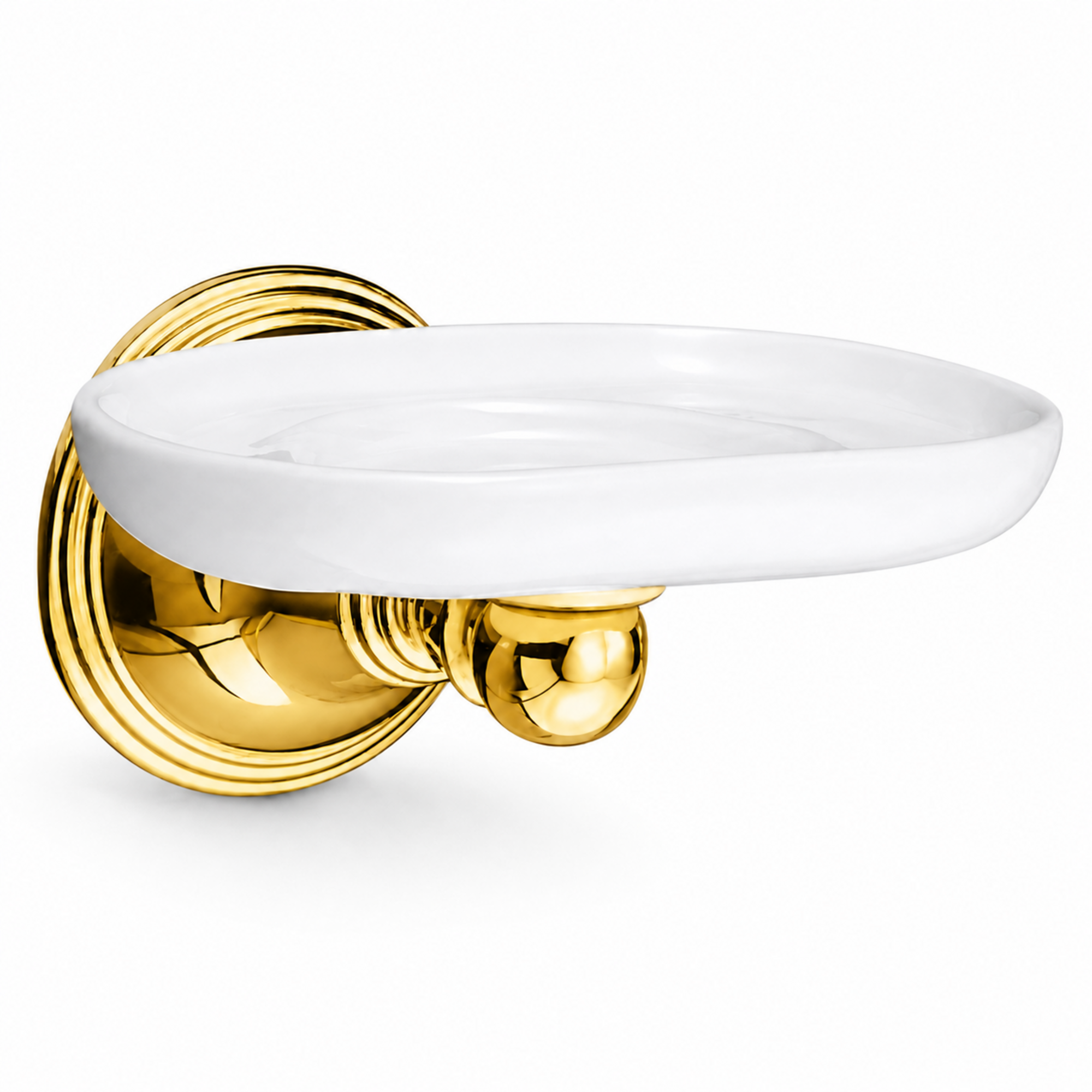 St. Lawrence Wall Mount Porcelain Toothbrush and Glass Holder, Solid Brass P0614 | Strom Living Supercoat Brass - Bathroom Accessories