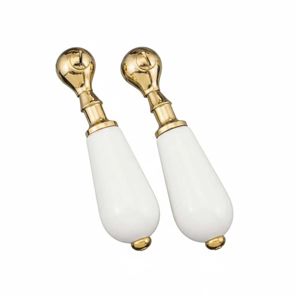 Strom Living 4" long Offset Porcelain Handle Pair - Faucet Parts