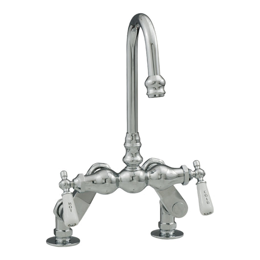 Strom Living Deck Mount Faucet with Porcelain Lever Handles