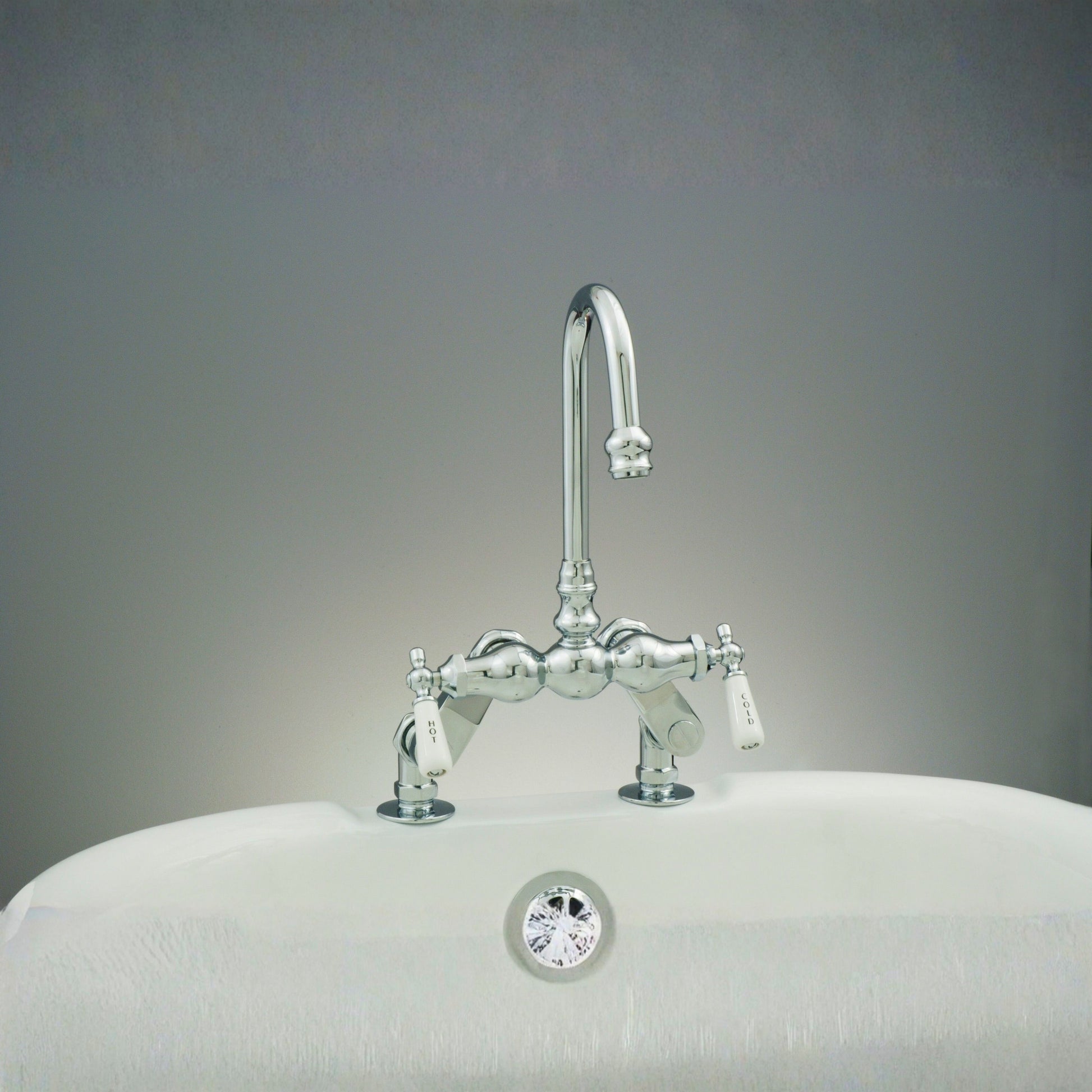 Deck Mount Tub Faucet w/ Porcelain Lever Handles P0625 | Strom Living - Tub Fillers