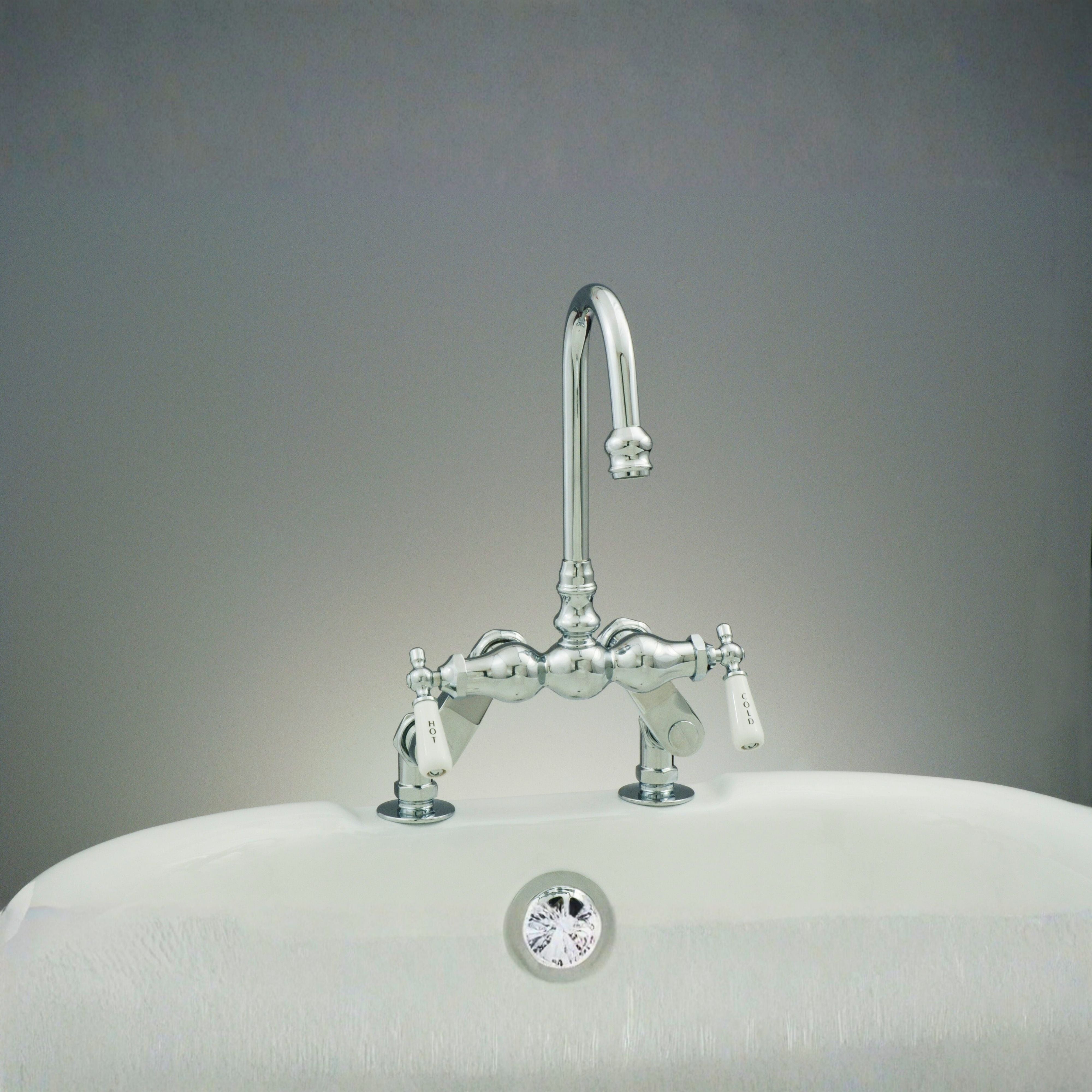 Deck Mount Tub Faucet w/ Porcelain Lever Handles P0625 | Strom Living - Tub Fillers