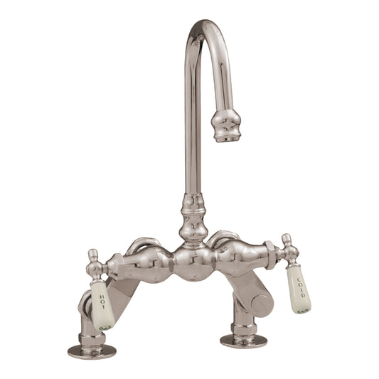 Strom Living Deck Mount Faucet with Porcelain Lever Handles