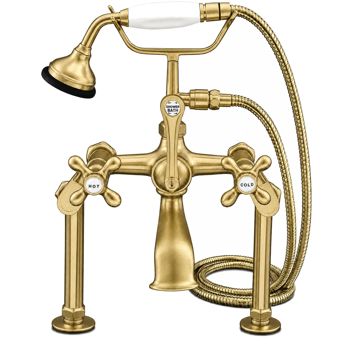Deck Mount Telephone Faucet Variable P0626 | Strom Living Satin Brass - Tub Fillers