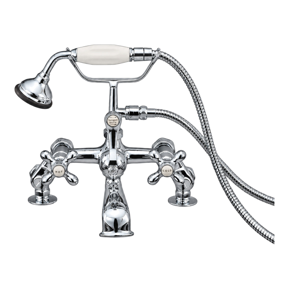 British Telephone Deck Mount Tub Faucet P0627 in Chrome
