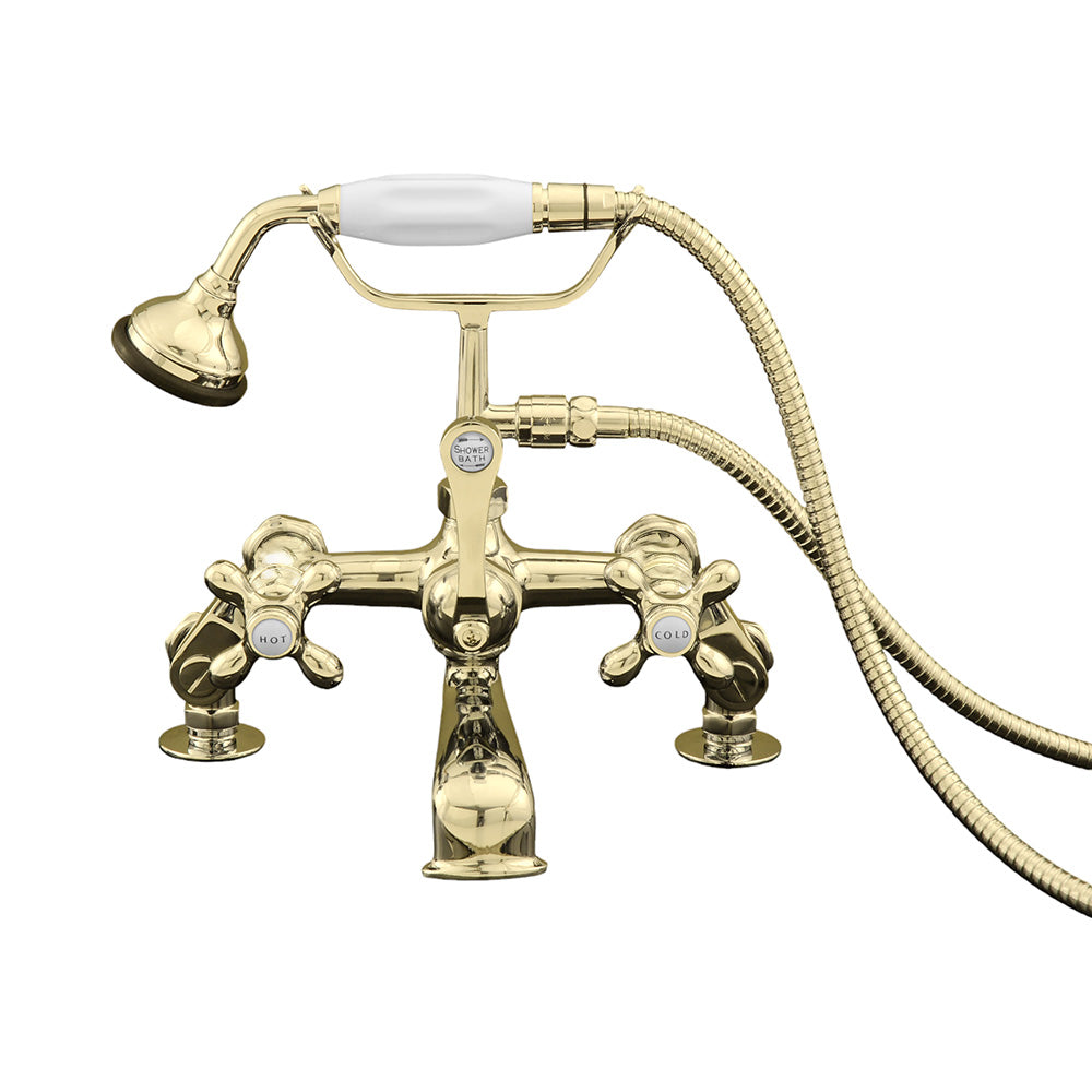 British Telephone Deck Mount Tub Faucet P0627 | Strom Living Supercoat Brass - Tub Fillers