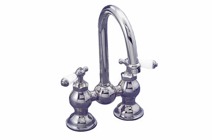 Strom Living Columbia Bridge Bathroom or Kitchen Faucet Set 6-8" Spread with Turn and Lift Drain