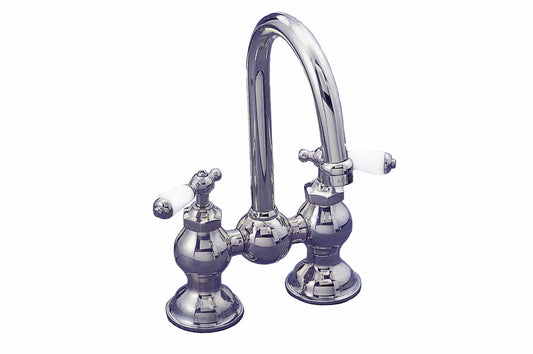 Strom Living Columbia Bridge Bathroom or Kitchen Faucet Set 6-8" Spread with Turn and Lift Drain
