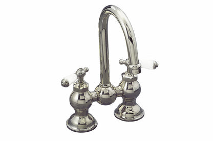 Strom Living Columbia Bridge Bathroom or Kitchen Faucet Set 6-8" Spread with Turn and Lift Drain