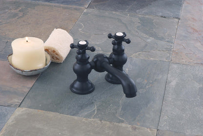 The Gooseneck Adjustable Bridge Faucet Set 4-6" Spread with Faucet Body with Lever Handles Lift & Turn Drain
