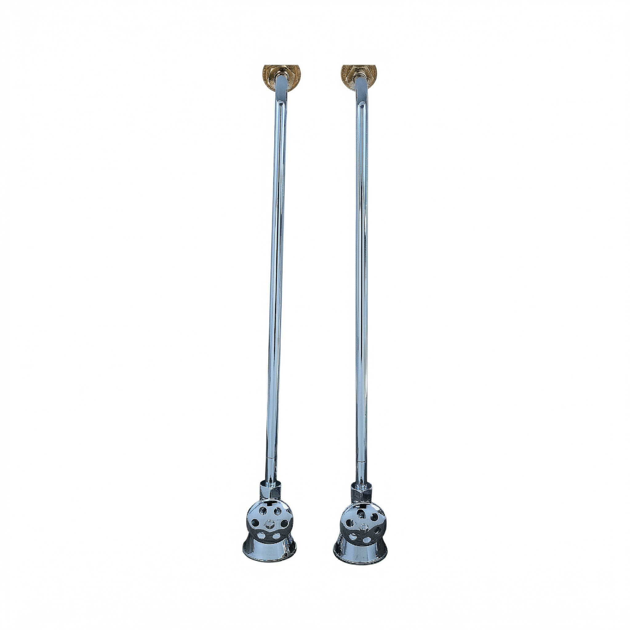 Strom Living Tub Supply Set with Single Offset Tubing Chrome Round Handles - Plumbing Parts
