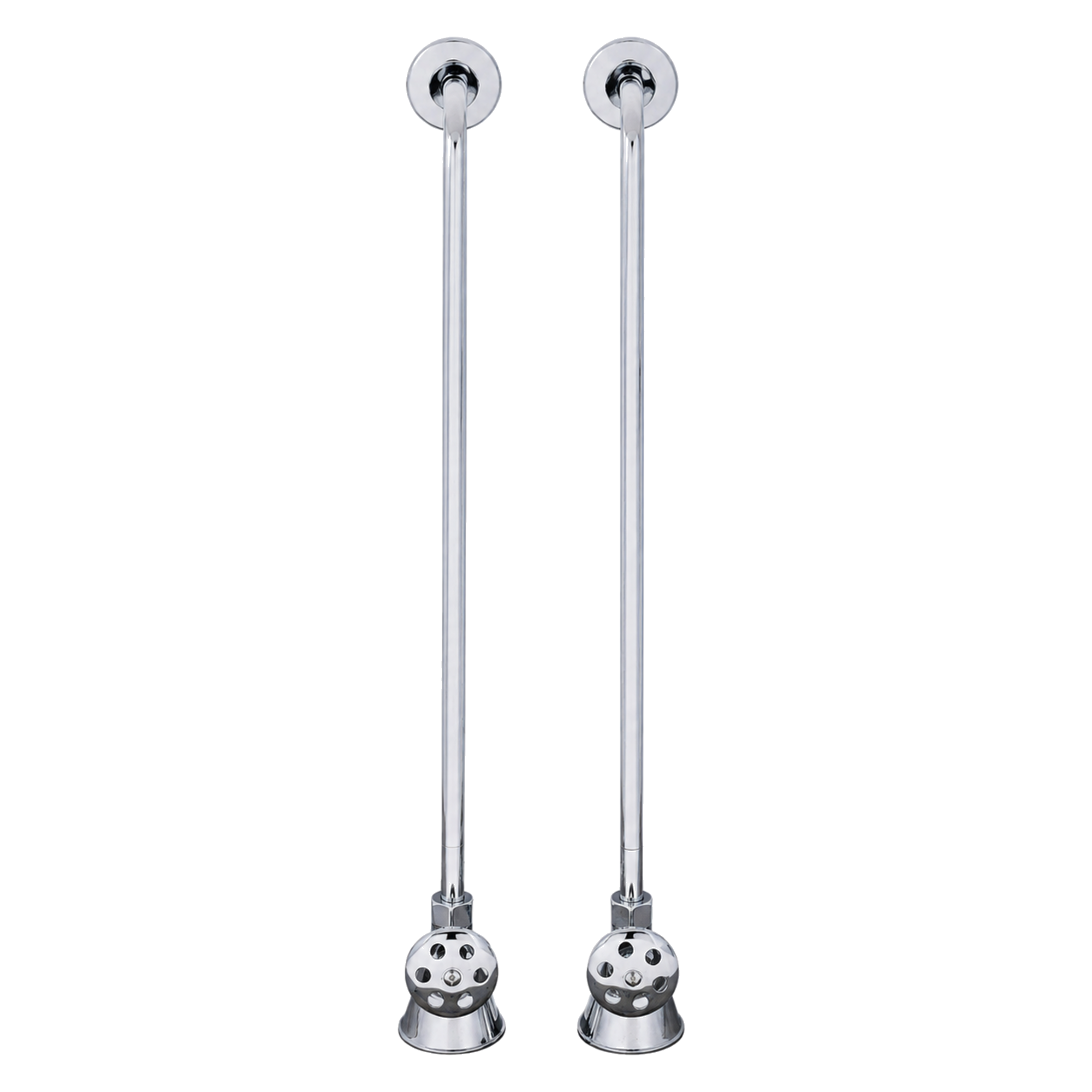 Strom Living Tub Supply Set with Single Offset Tubing Chrome Round Handles - Plumbing Parts