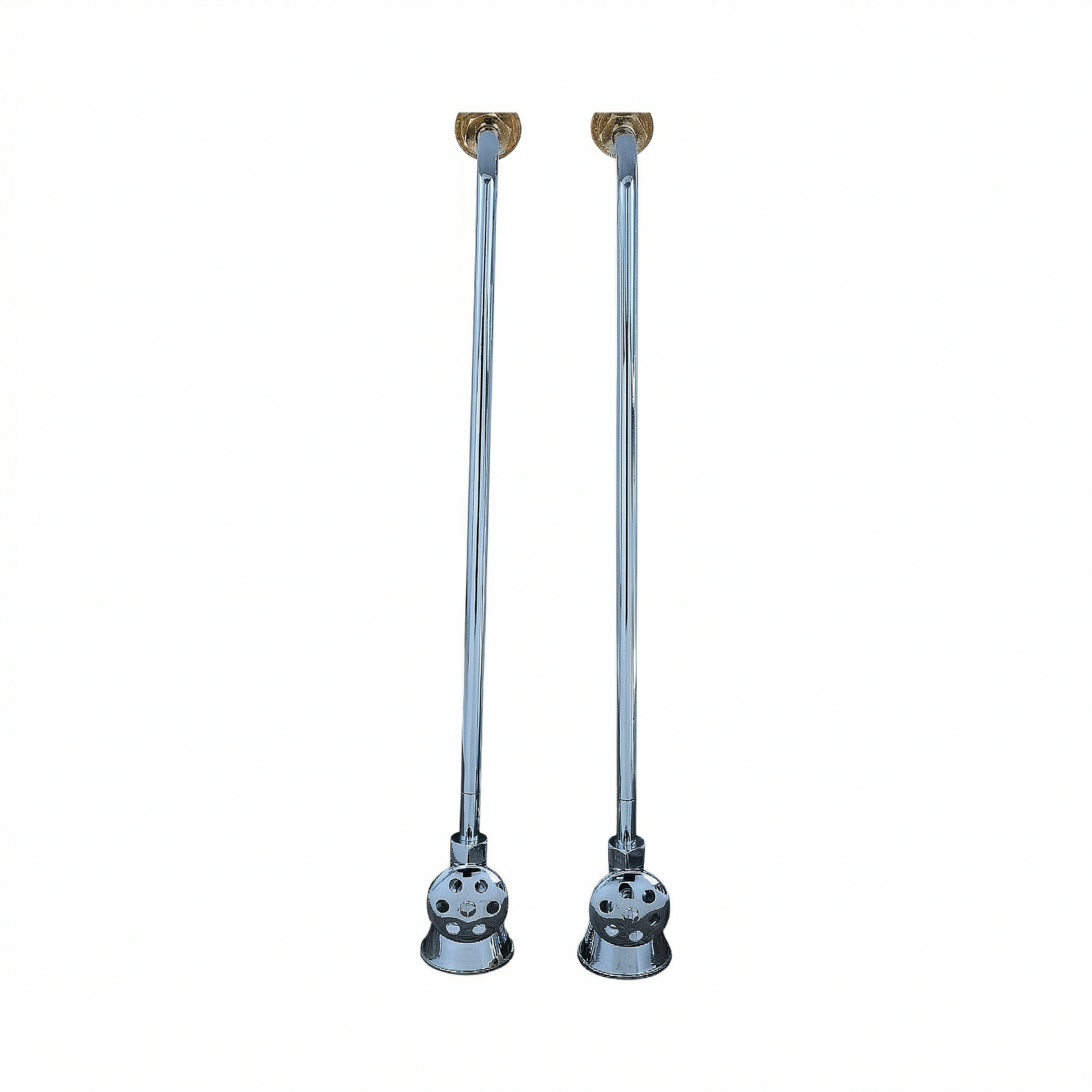 Strom Living Tub Supply Set with Single Offset Tubing Chrome Cross-Point Handles - Plumbing Parts