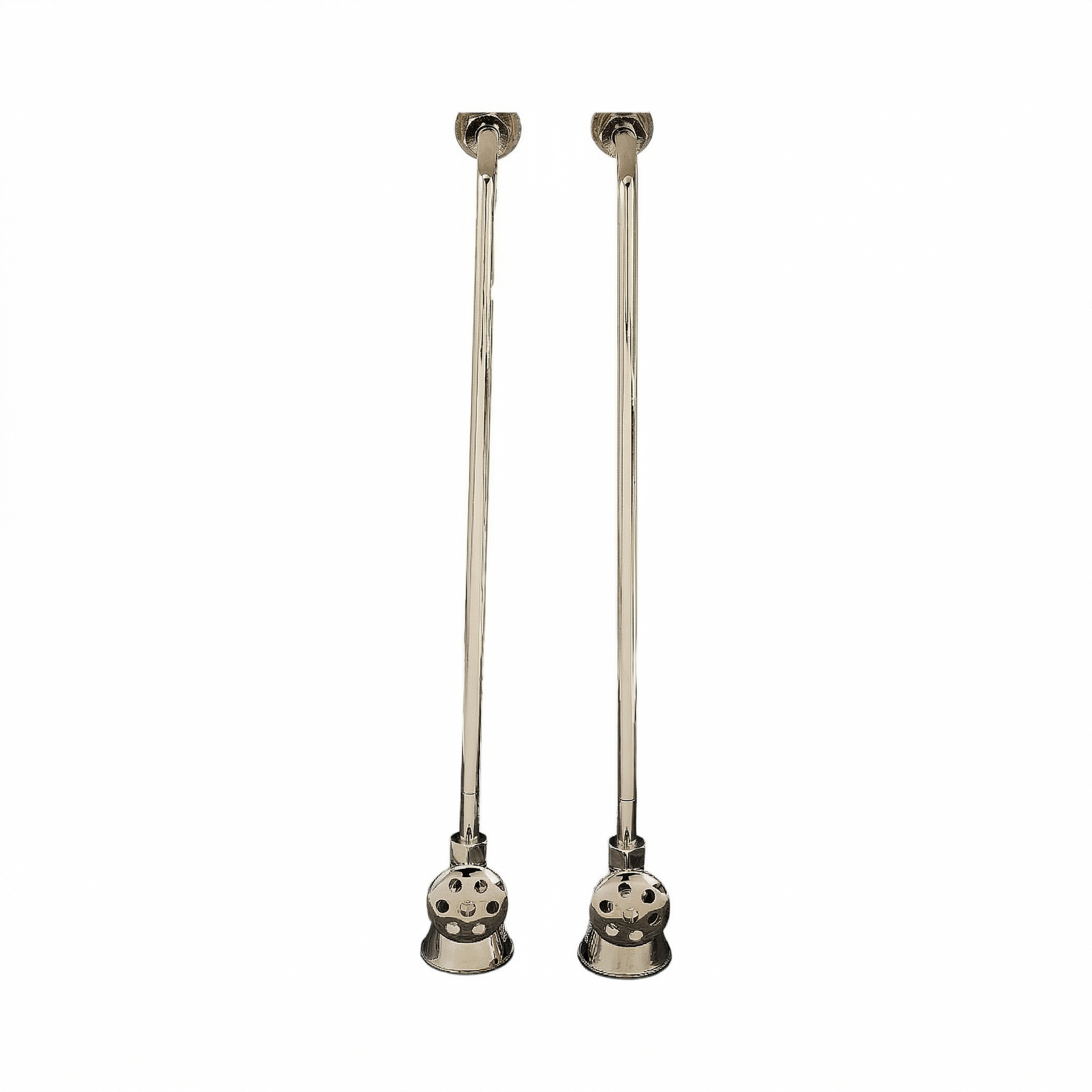 Strom Living Tub Supply Set with Single Offset Tubing Polished Nickel Round Handles - Plumbing Parts