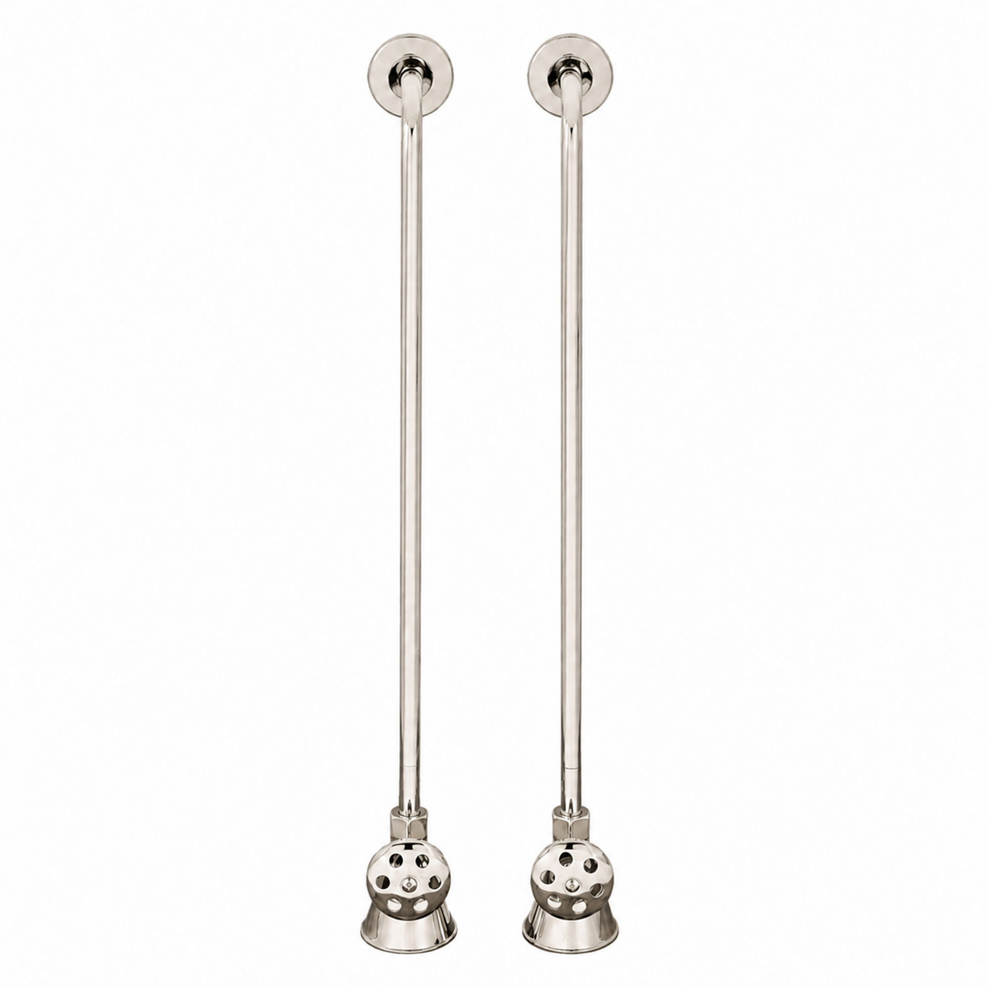 Strom Living Tub Supply Set with Single Offset Tubing Polished Nickel Round Handles - Plumbing Parts