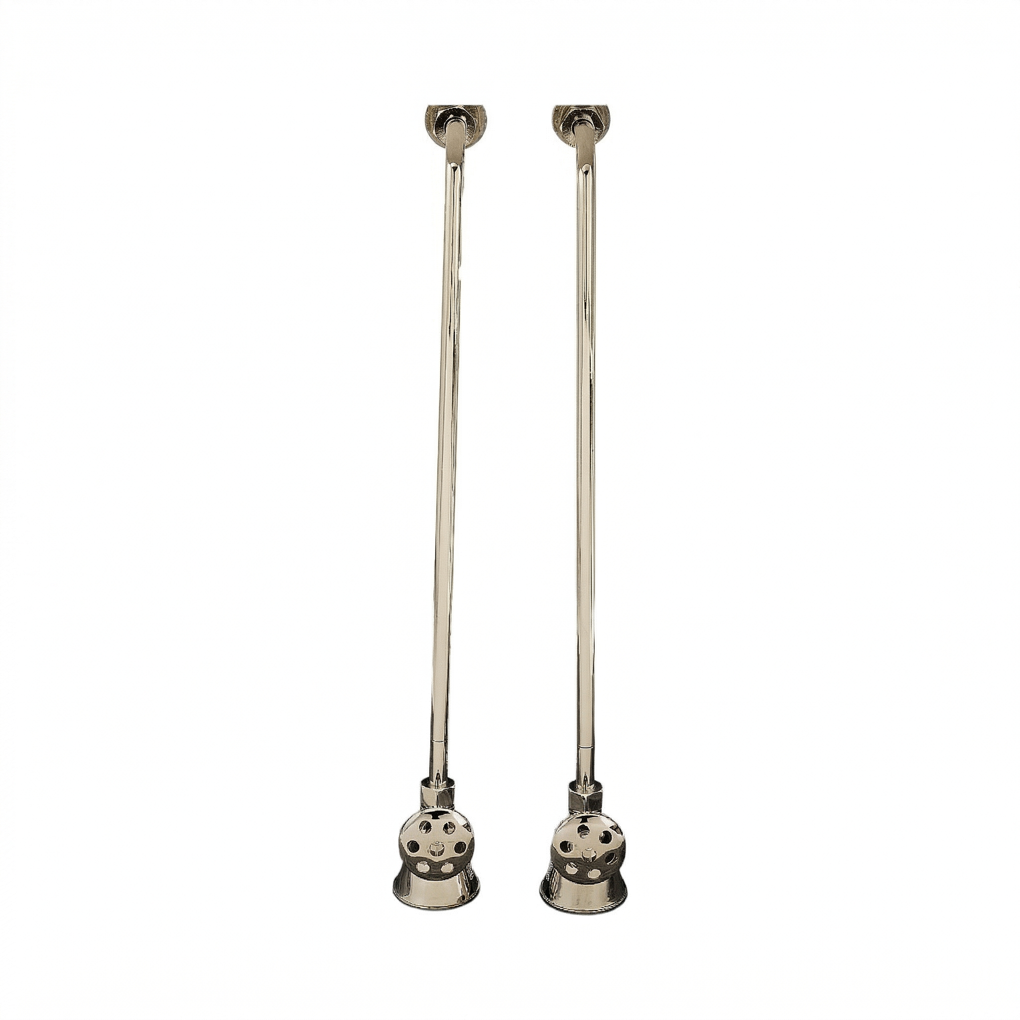 Strom Living Tub Supply Set with Single Offset Tubing Polished Nickel Cross-Point Handles - Plumbing Parts
