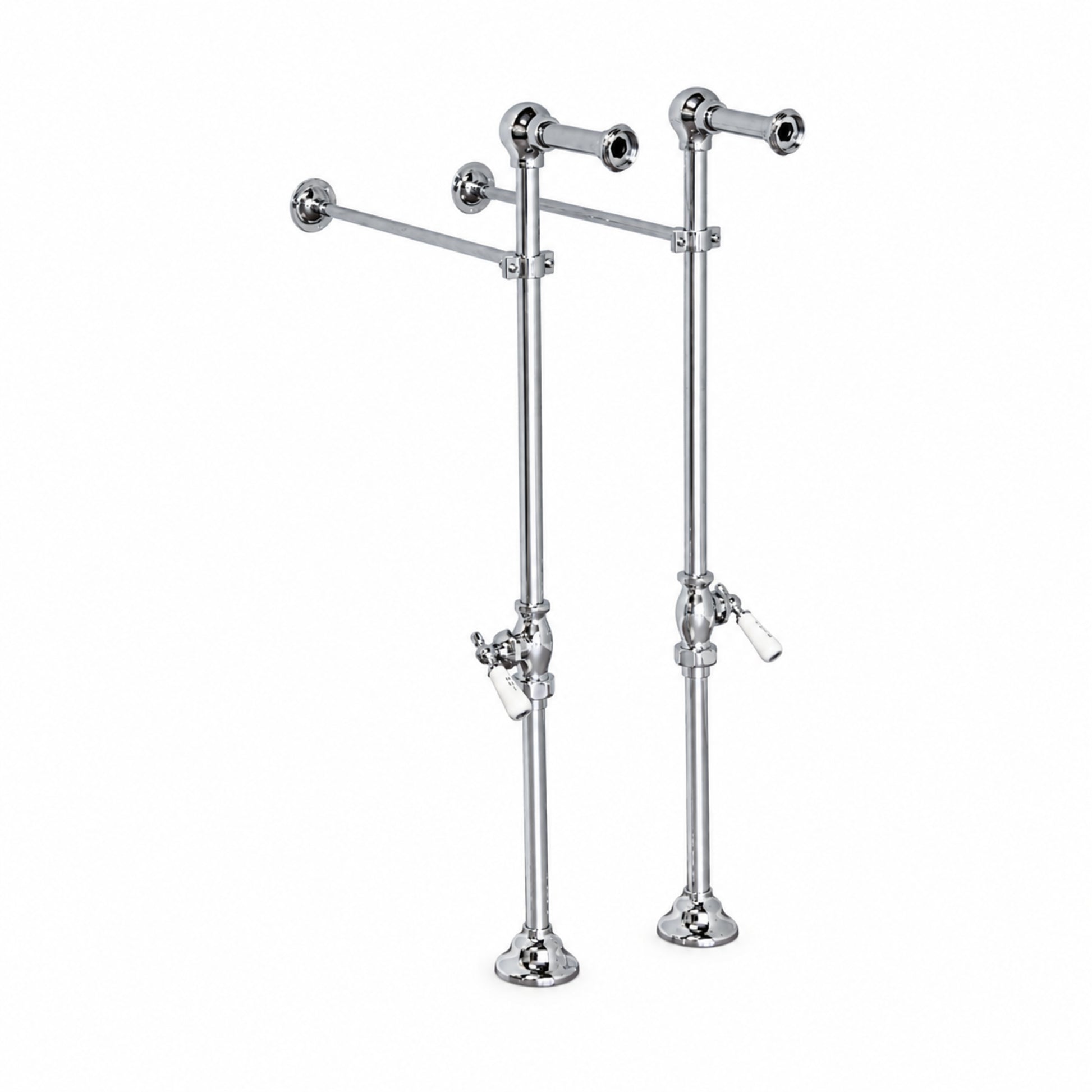 Strom Living Freestanding Tub Faucet Supply Set with Shutoffs Chrome 28" - Plumbing Parts