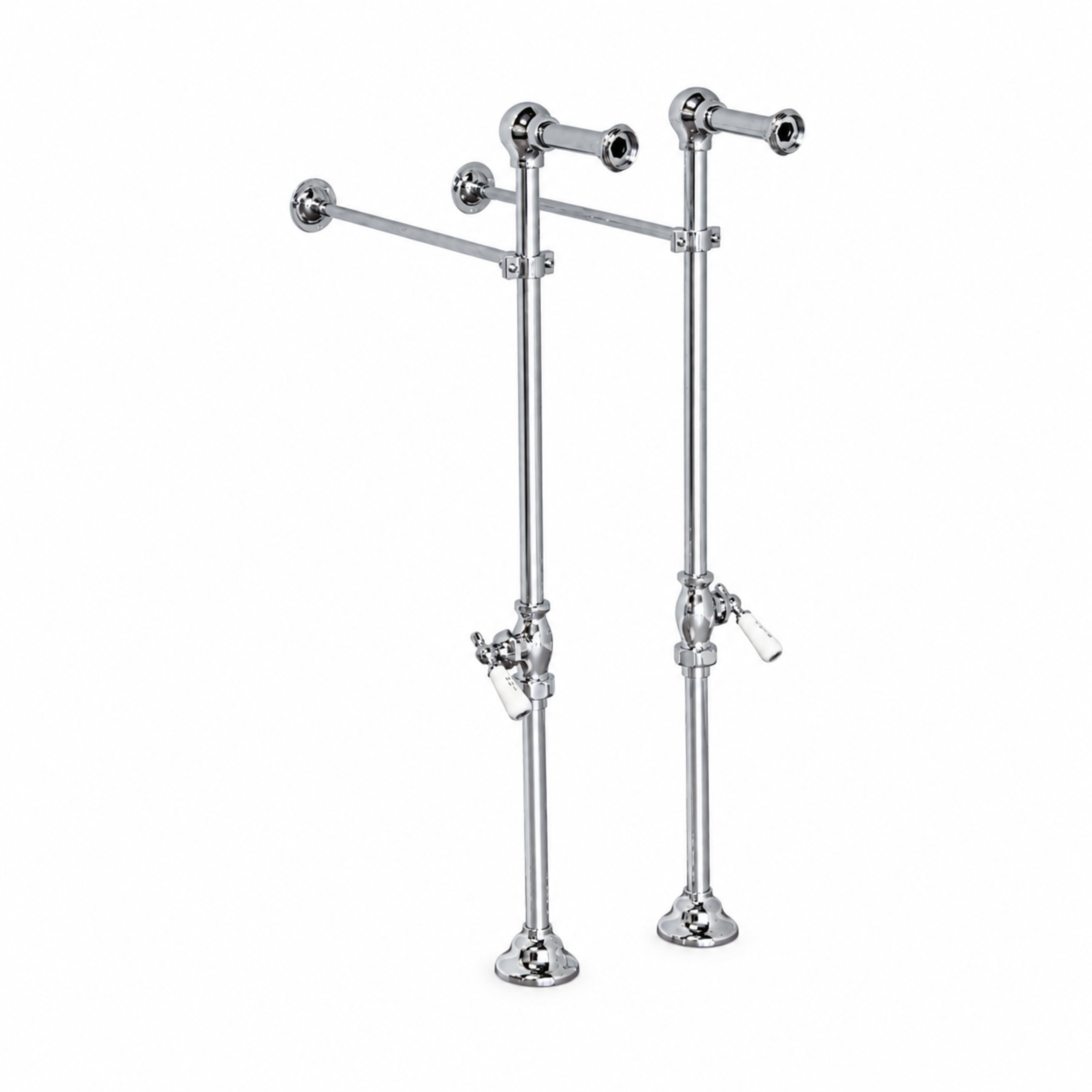 Strom Living Freestanding Tub Faucet Supply Set with Shutoffs Chrome 28" - Plumbing Parts
