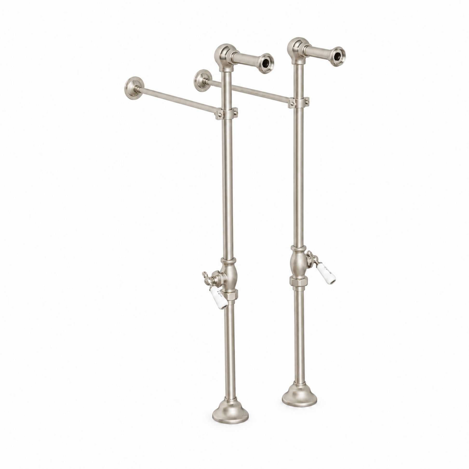 Strom Living Freestanding Tub Faucet Supply Set with Shutoffs Matte Nickel 28" - Plumbing Parts