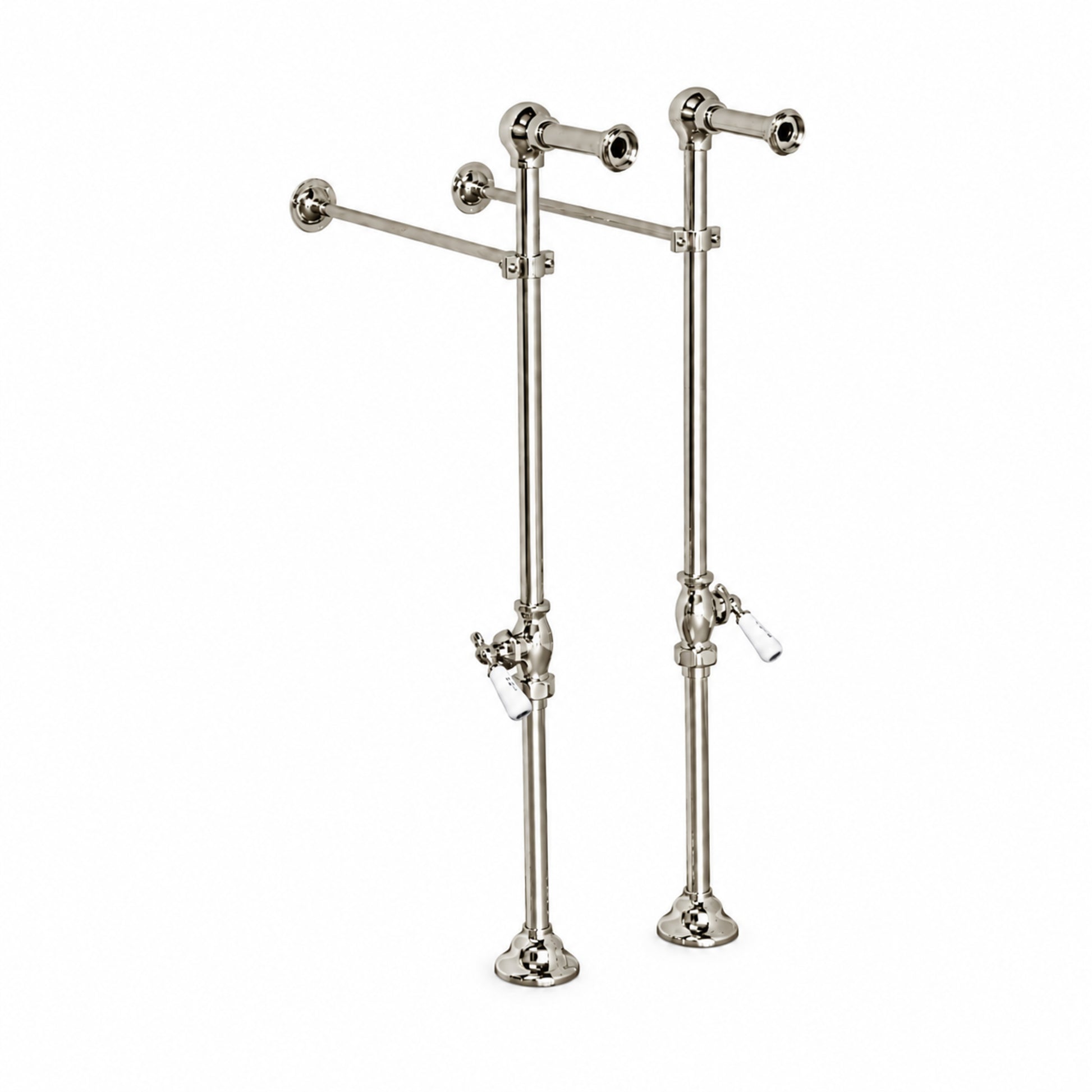 Strom Living Freestanding Tub Faucet Supply Set with Shutoffs Polished Nickel 28" - Plumbing Parts