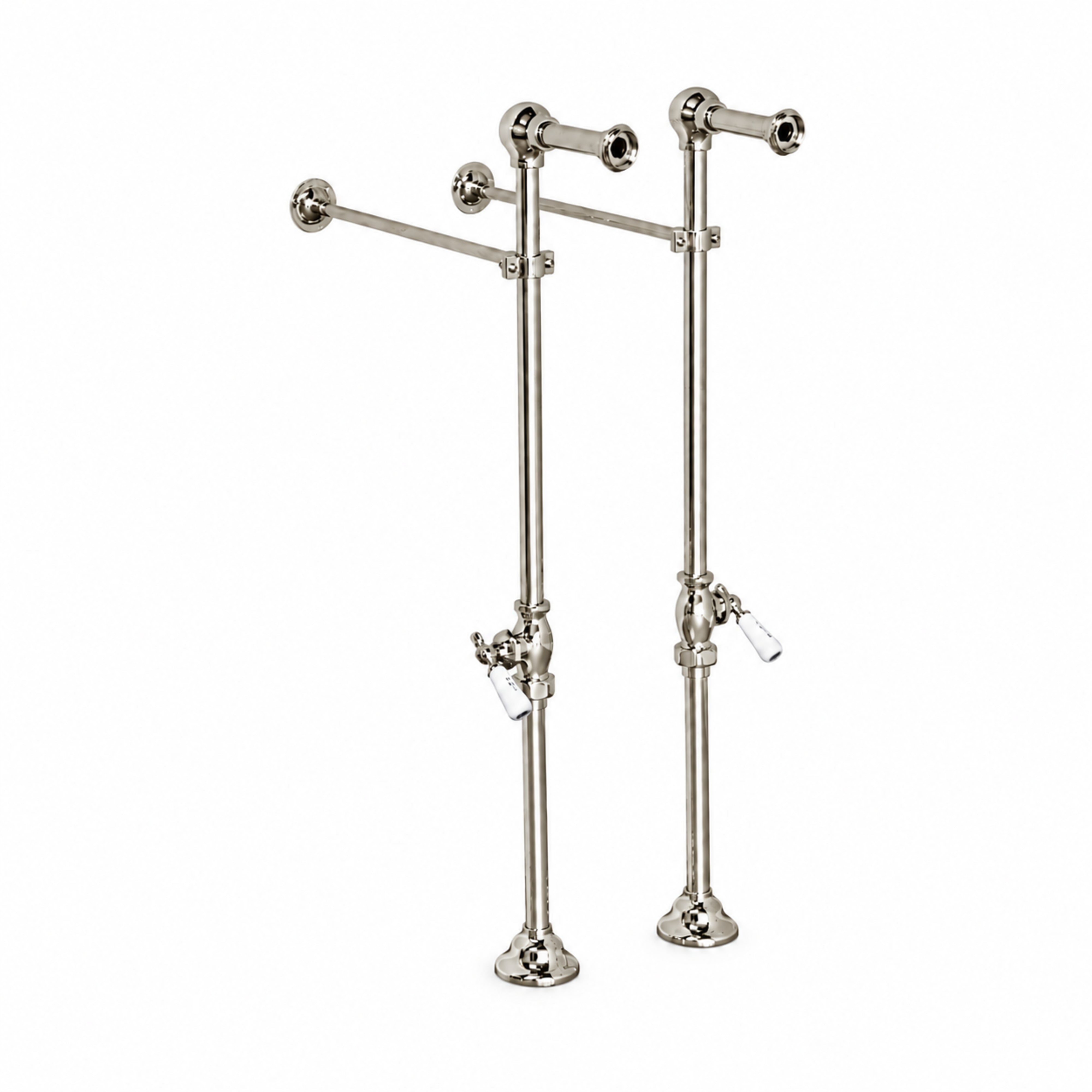 Strom Living Freestanding Tub Faucet Supply Set with Shutoffs Polished Nickel 28" - Plumbing Parts