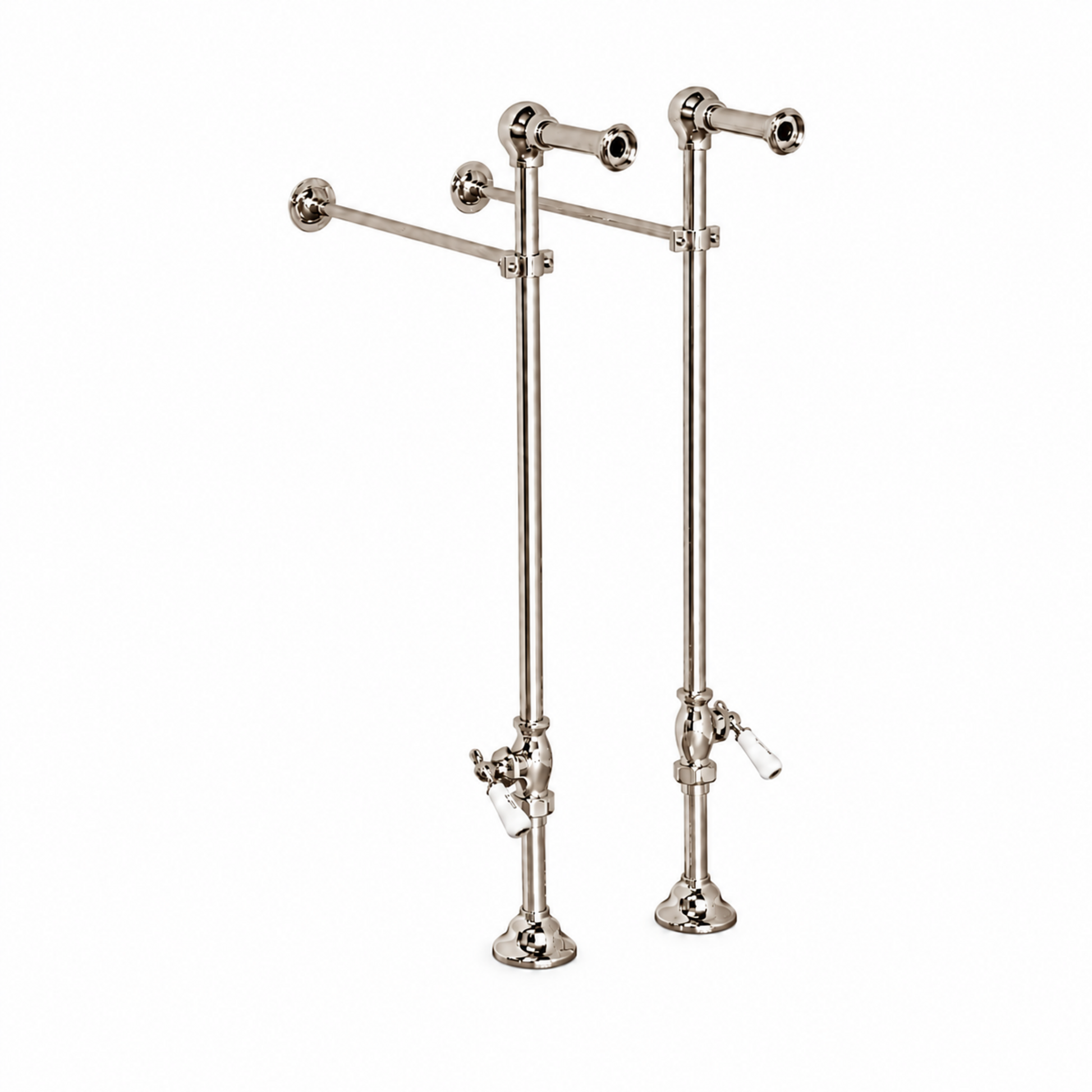 Strom Living Freestanding Tub Faucet Supply Set with Shutoffs Polished Nickel 24" - Plumbing Parts