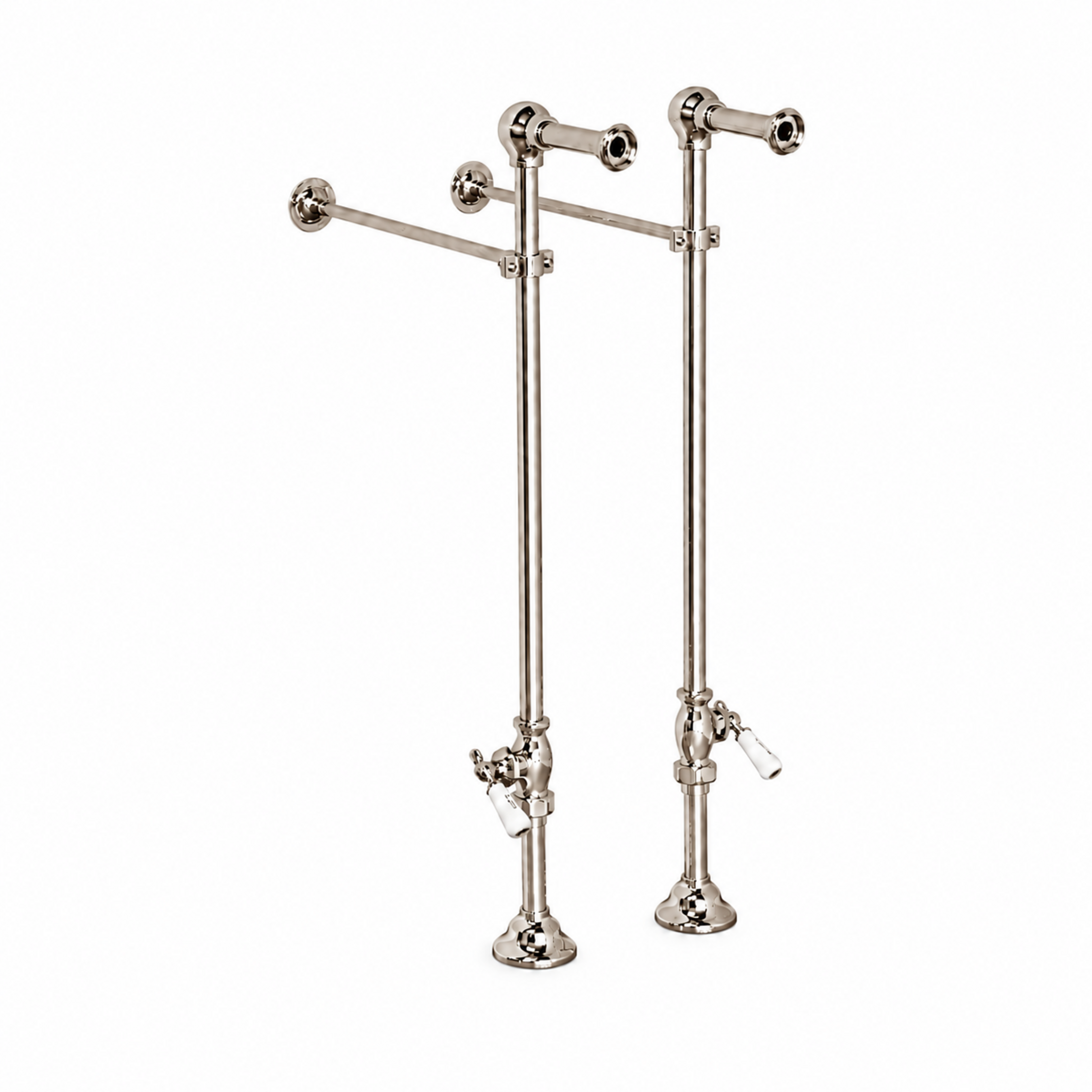 Strom Living Freestanding Tub Faucet Supply Set with Shutoffs Polished Nickel 24" - Plumbing Parts