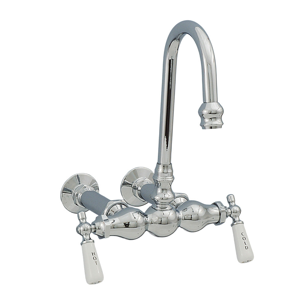 Wall Mount Gooseneck Tub Faucet Lever Handles P0655 | Strom Living - Tub Fillers