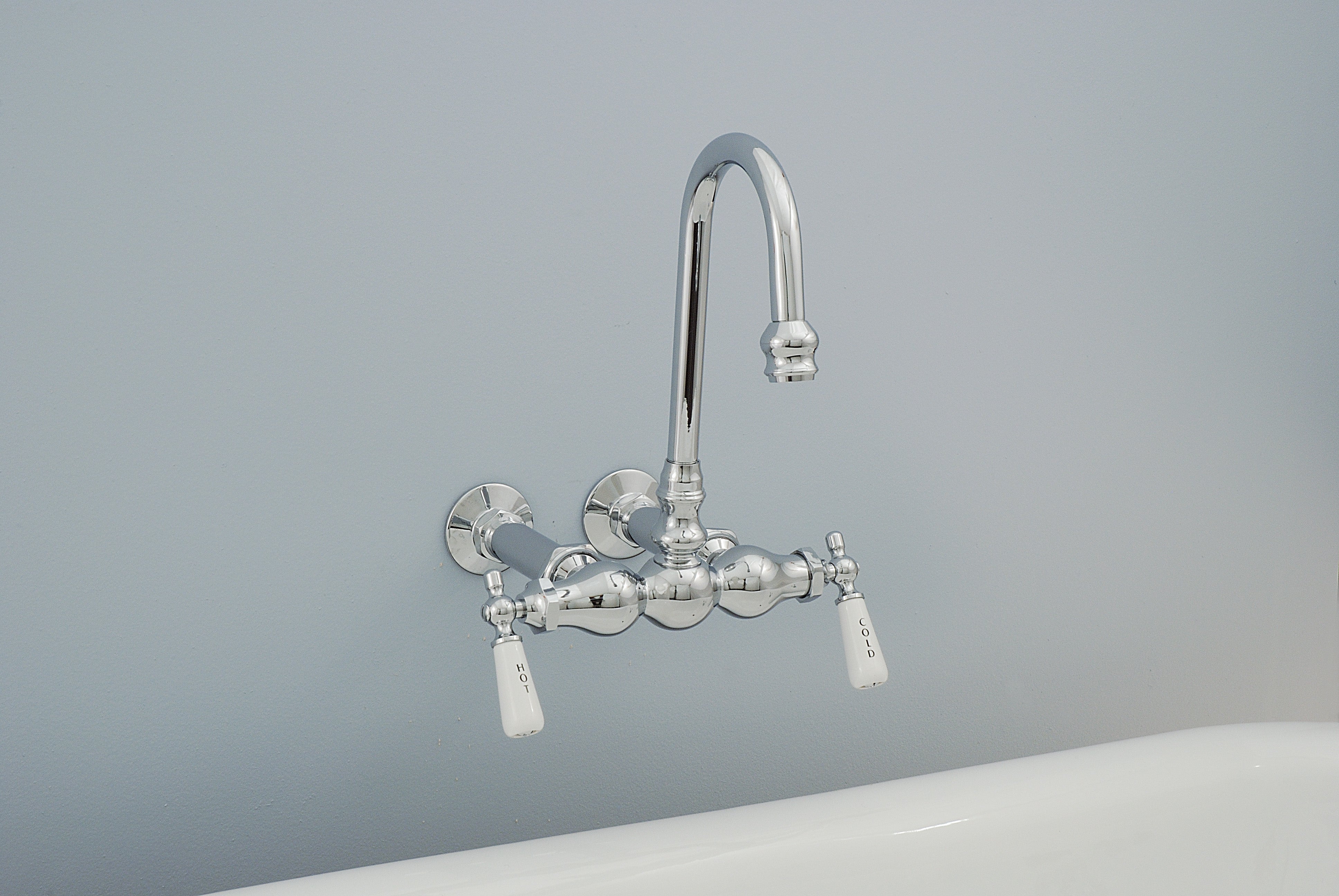 Gooseneck Faucet with Porcelain Lever Handles P0655 | Strom Living