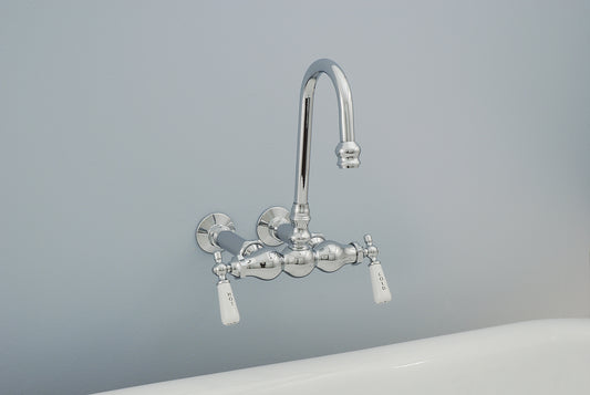 Strom Living Gooseneck Faucet with Porcelain Lever Handles