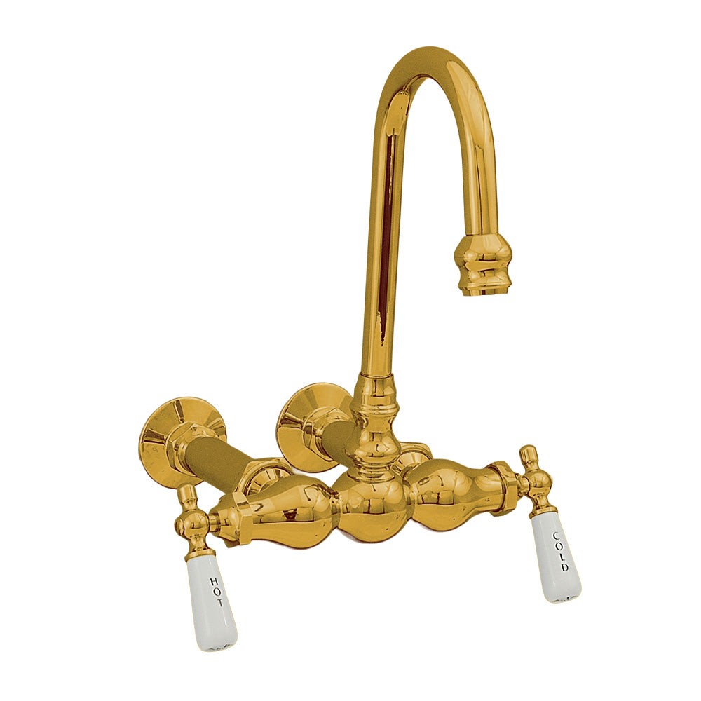 Wall Mount Gooseneck Tub Faucet Lever Handles P0655 | Strom Living - Tub Fillers