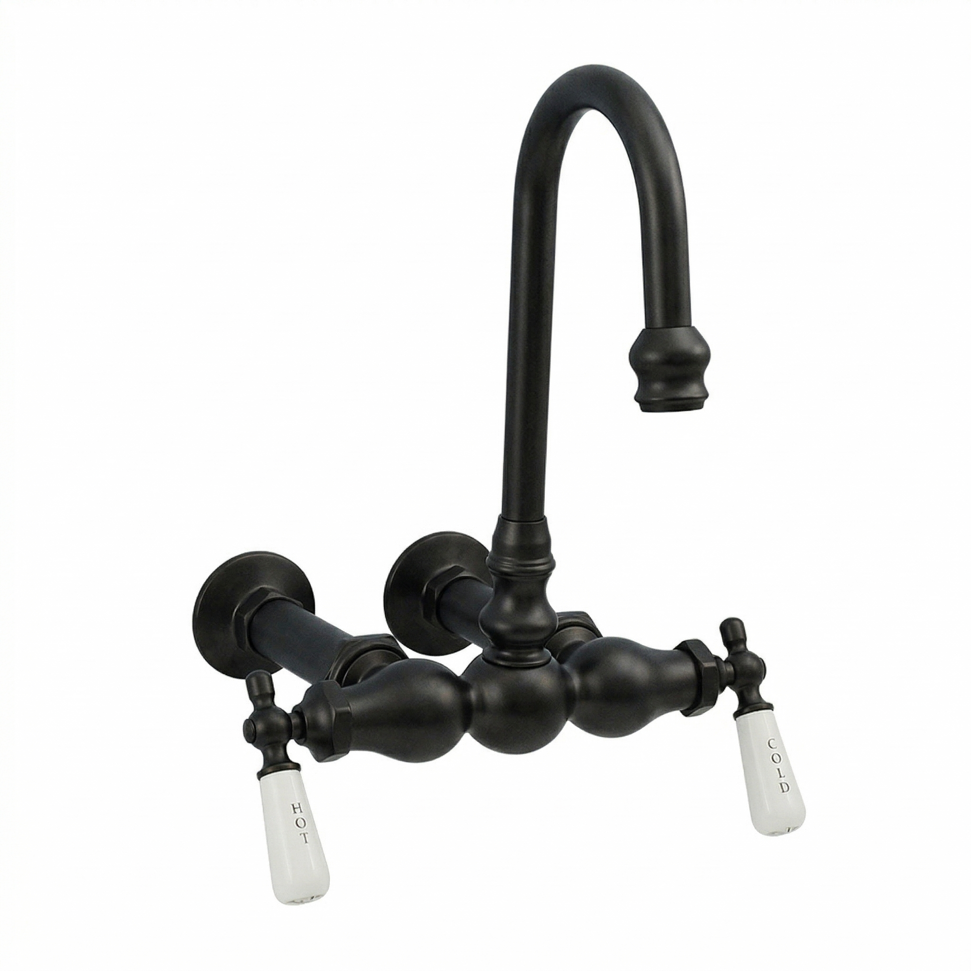Wall Mount Gooseneck Tub Faucet Lever Handles P0655 | Strom Living Oil Rubbed Bronze - Tub Fillers