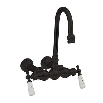 Strom Living Gooseneck Faucet with Porcelain Lever Handles