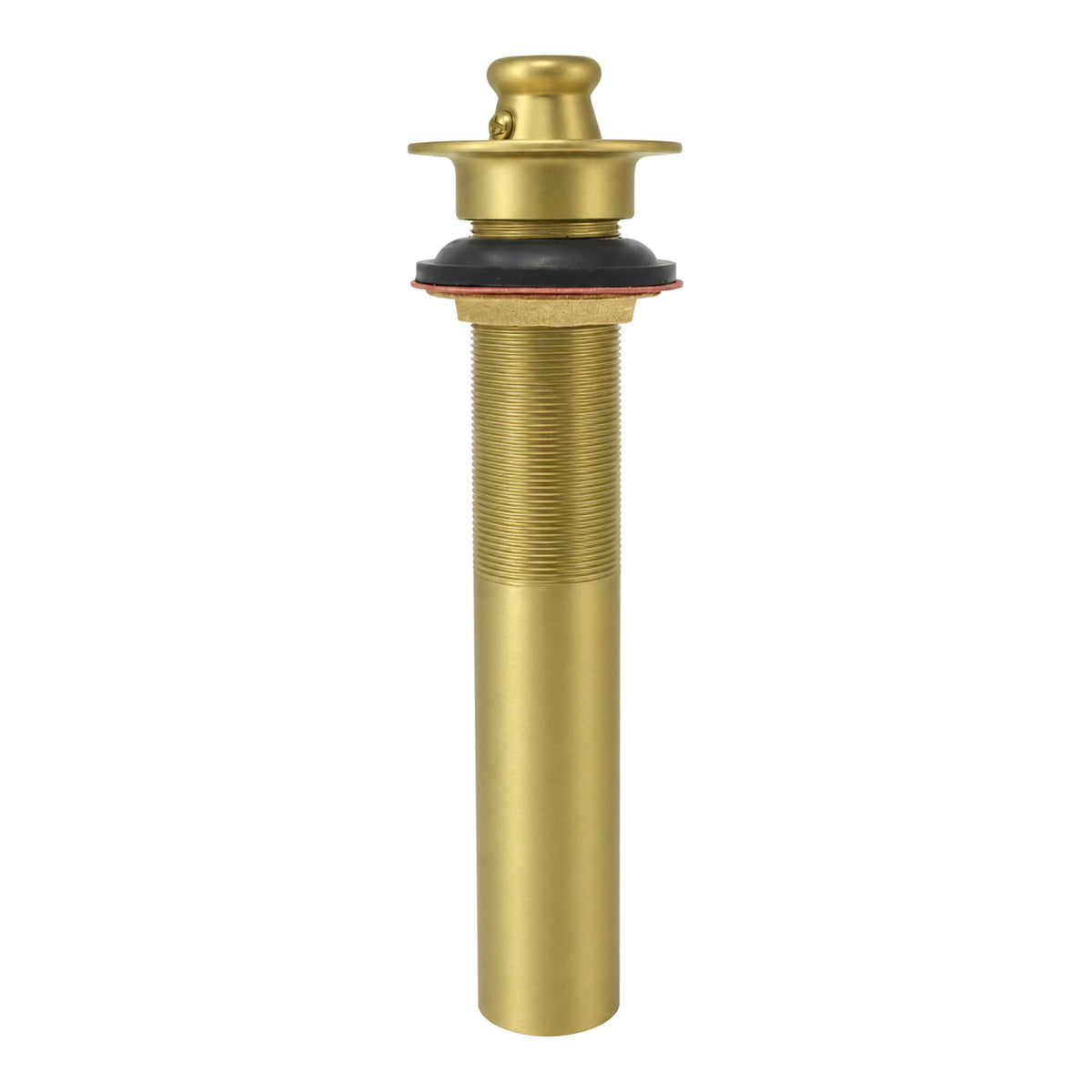 Lavatory Drain Assembly with Easy Lift Stopper and Overflow Holes P0001 in Raw Brass