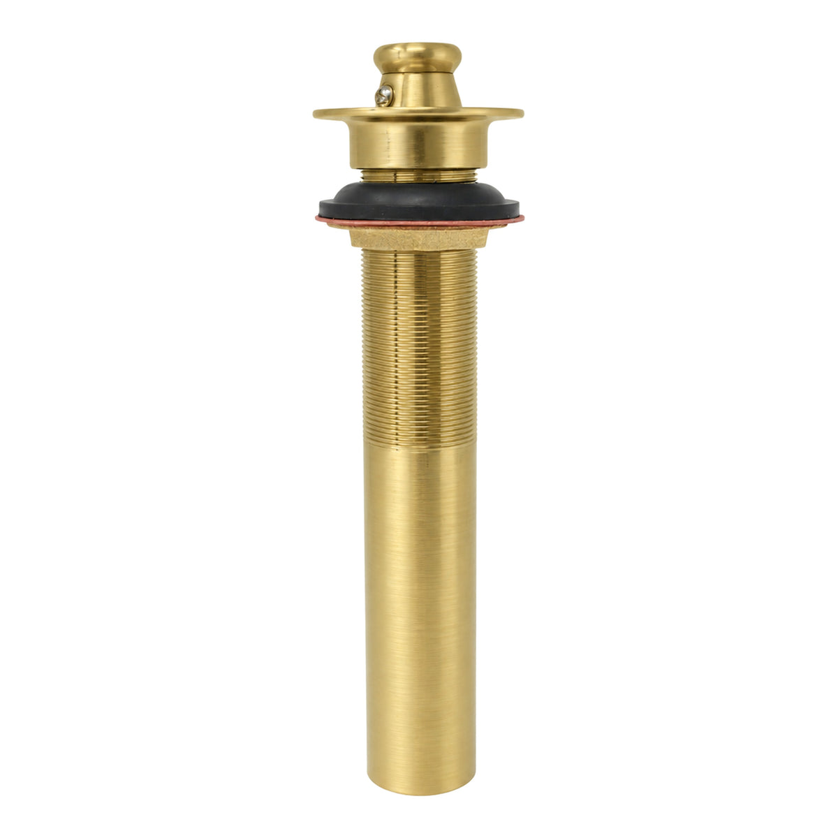 Lavatory Drain Assembly with Easy Lift Stopper and Overflow Holes P0001 in Satin Brass