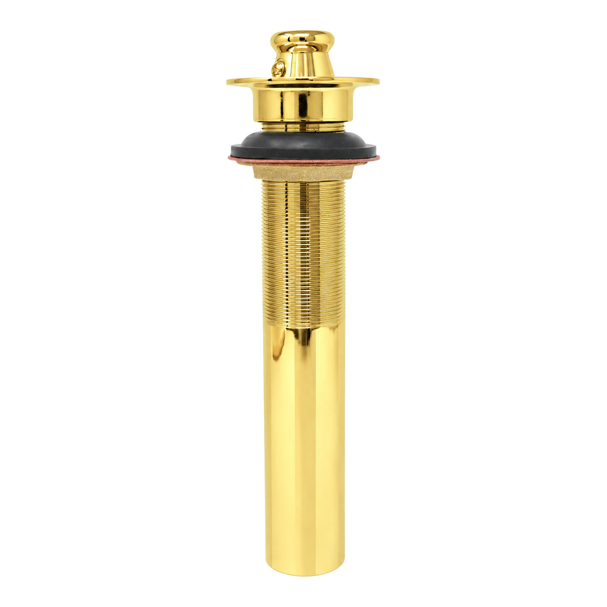 Lavatory Drain Assembly with Easy Lift Stopper and Overflow Holes P0001 in Supercoat Brass / Polished Brass