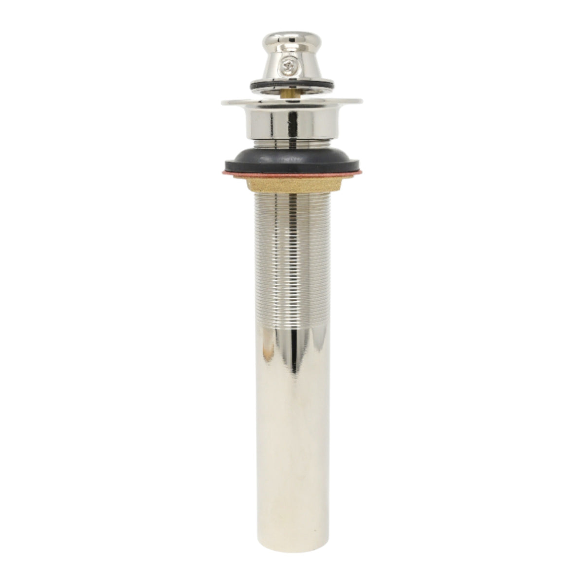 Lavatory Drain Assembly with Easy Lift Stopper and Overflow Holes P0001 | Strom Living Polished Nickel Without Overflow Holes - Sink Components